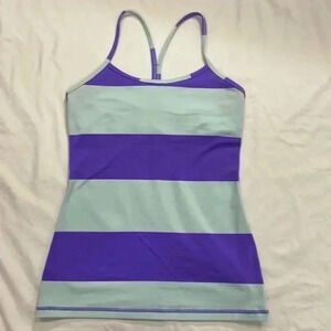 Lululemon power Y tank top women’s striped purple / blue Sz 6